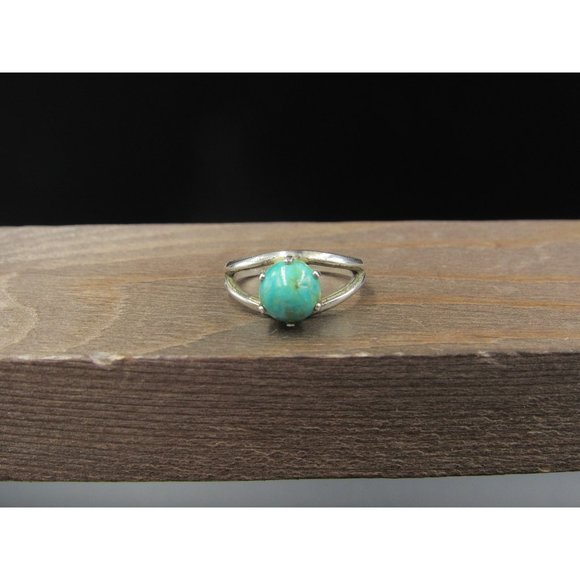 Size 5 Sterling Silver Bell Trading Company Turquoise Stone Band Ring Vintage - Picture 1 of 8